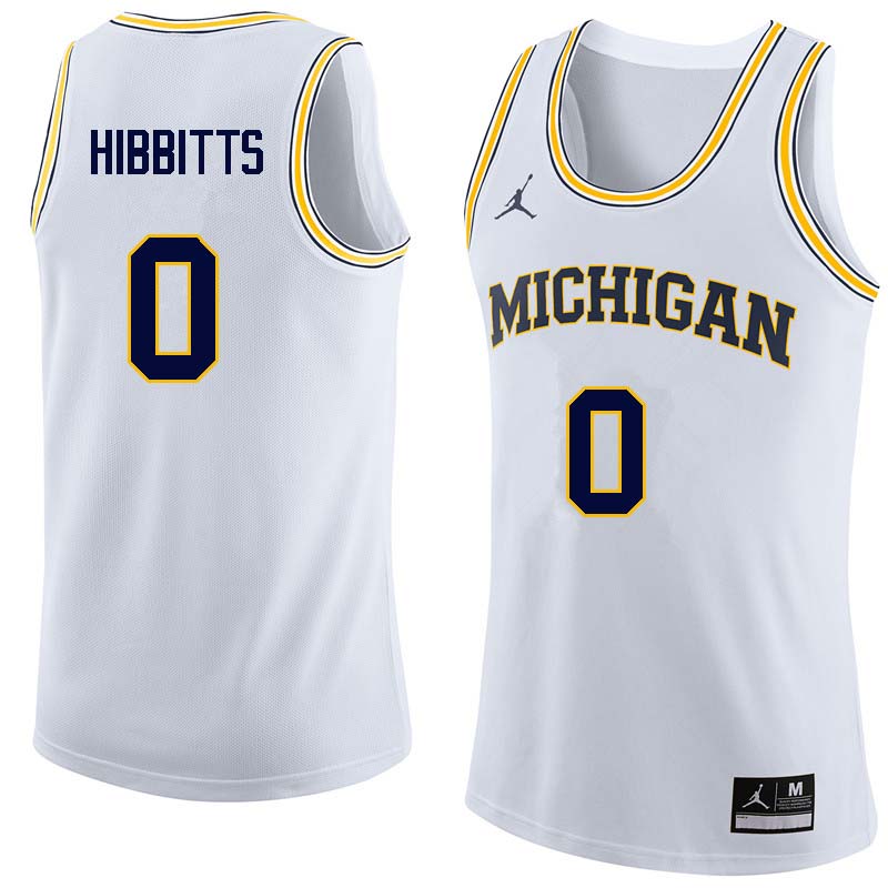 Men #0 Brent Hibbitts Michigan Wolverines College Basketball Jerseys Sale-White